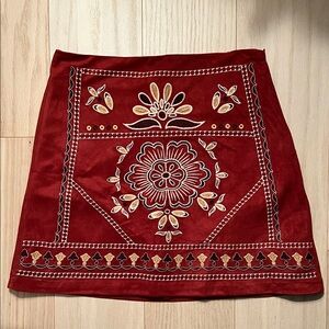 Francesca’s Embroidered Red Skirt
